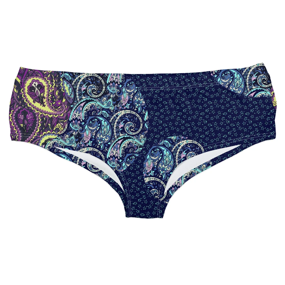 Для женщин трусики Пейсли шары принт комфорт нижнее бельё для девочек приятная