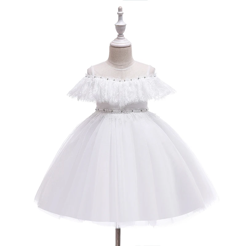 

Flower Baby Girls Dress Opening Ceremony Clothing Silk Tutu Party Evening Elegant Girls Princess Dress Kids Vestidos New 2020