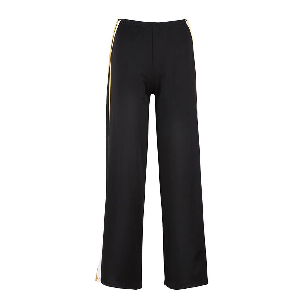 Брюки женские в полоску с широкими штанинами модные повседневные длинные брюки