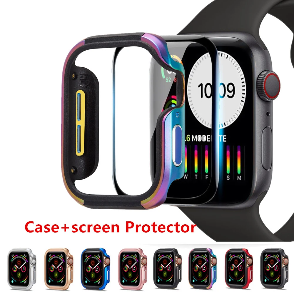 Чехол для apple watch 5 4 ремешка 44 мм 40 TPU + чехол из алюминиевого сплава Ультратонкий