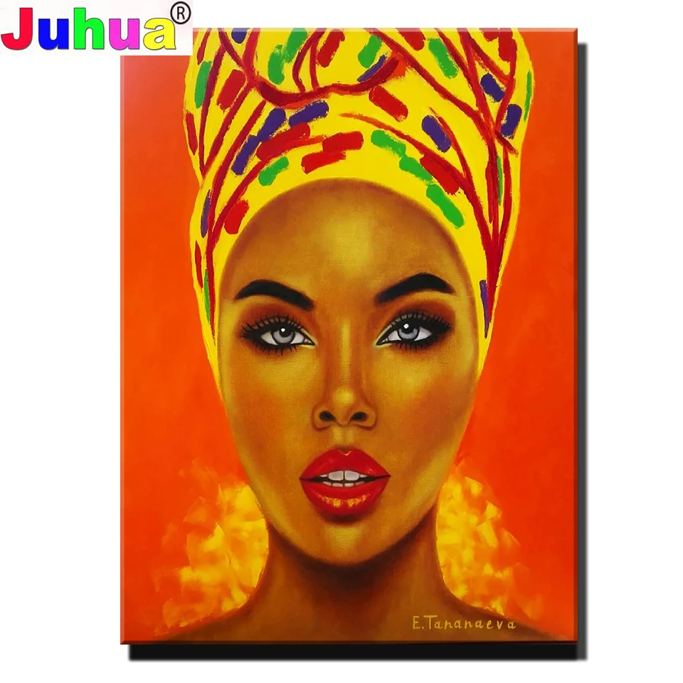 

Алмазная живопись Красота портрет искусство Алмазная мозаика Африканская женщина красная девушка полный квадратная Картинка из страз выш...