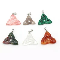 1pcs natural stones agates rose quartzs malachite reiki heal pendant for jewelry making necklace charm gift size 32x35mm