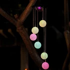 Лампа ветряная, меняющая цвет, водонепроницаемая Подвесная лампа на солнечной батарее, уличное украшение для двора, сада
