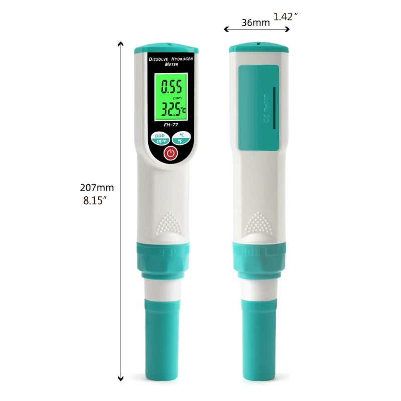 

Digital Hydrogen Meter Water Quality Tester with ATC High Accuracy Pen Type H2 Meter LCD Displays 0-1999 Ppb/0-1.99 Ppm