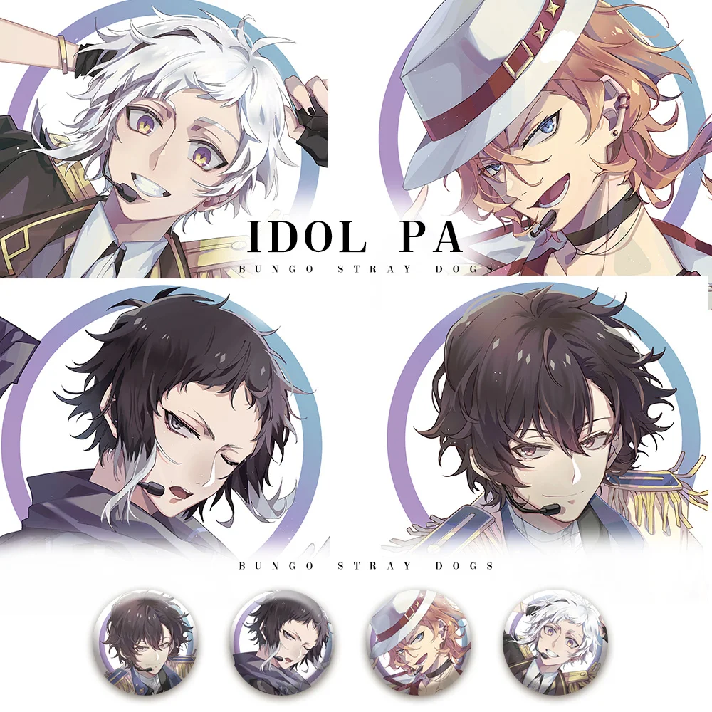 

Значок из аниме «бродячие псы», дазай Осаму накахара, чууя, брошка, пуговица, булавка, медаль, металлическая цветная бумага, квадратная карта...