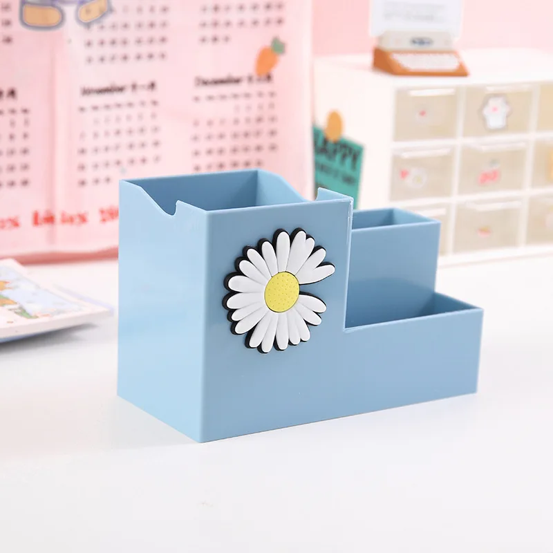 

Kawai Multifunctional Storage Box Cute Cartoon Pen Holder Multi Grid Student Dormitory Office Desk Stationery Finishing Boxes
