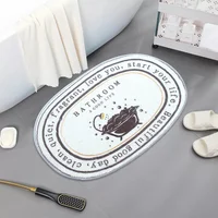 New Long Plush Carpet Polyester Floor Mat Non Slip Mat For Bathroom Soft Oval Cartoon Small Rug