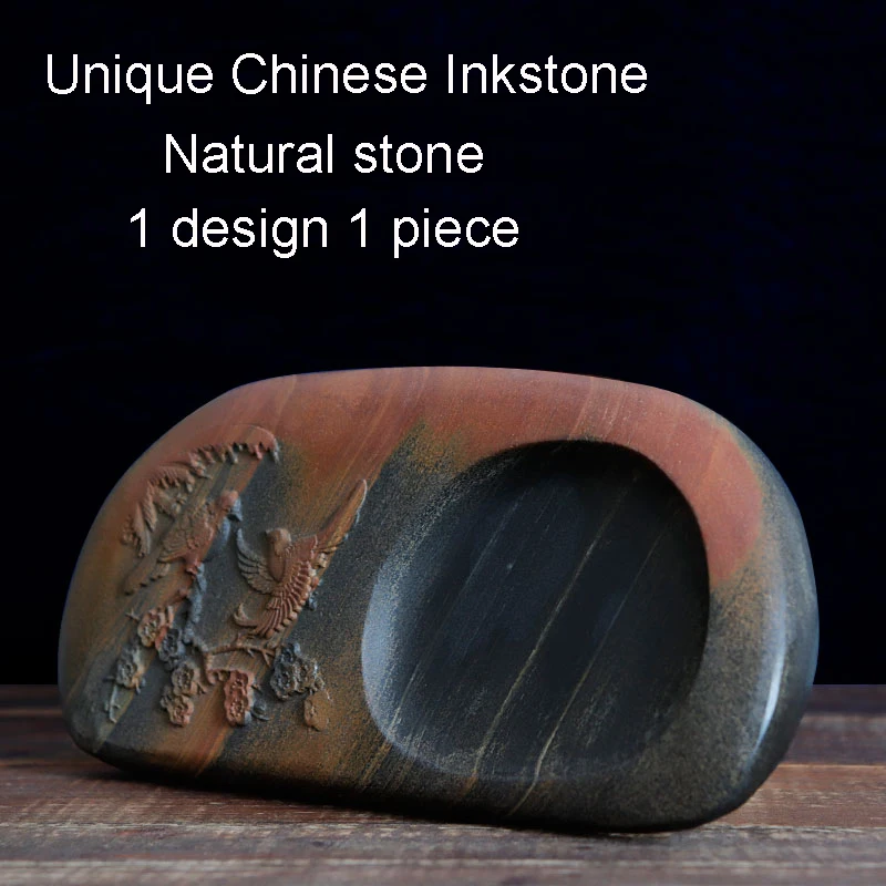 Уникальный китайский Inkstone натуральный камень чернила-well Sumi-e каллиграфия кисть