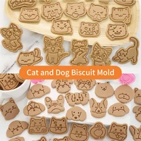 dog and cat cookie cutter mold cartoon claw biscuit mold bone cat claw 3d stereo pressing baking tool diy pastry baking mold
