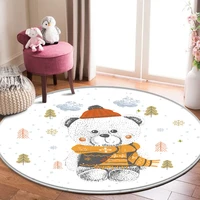 cartoon bear print children carpet kawaii area rugs round alfombra living room floor mat flannel anti slip %d0%b4%d0%b5%d0%ba%d0%be%d1%80 %d0%b4%d0%bb%d1%8f %d0%b4%d0%be children