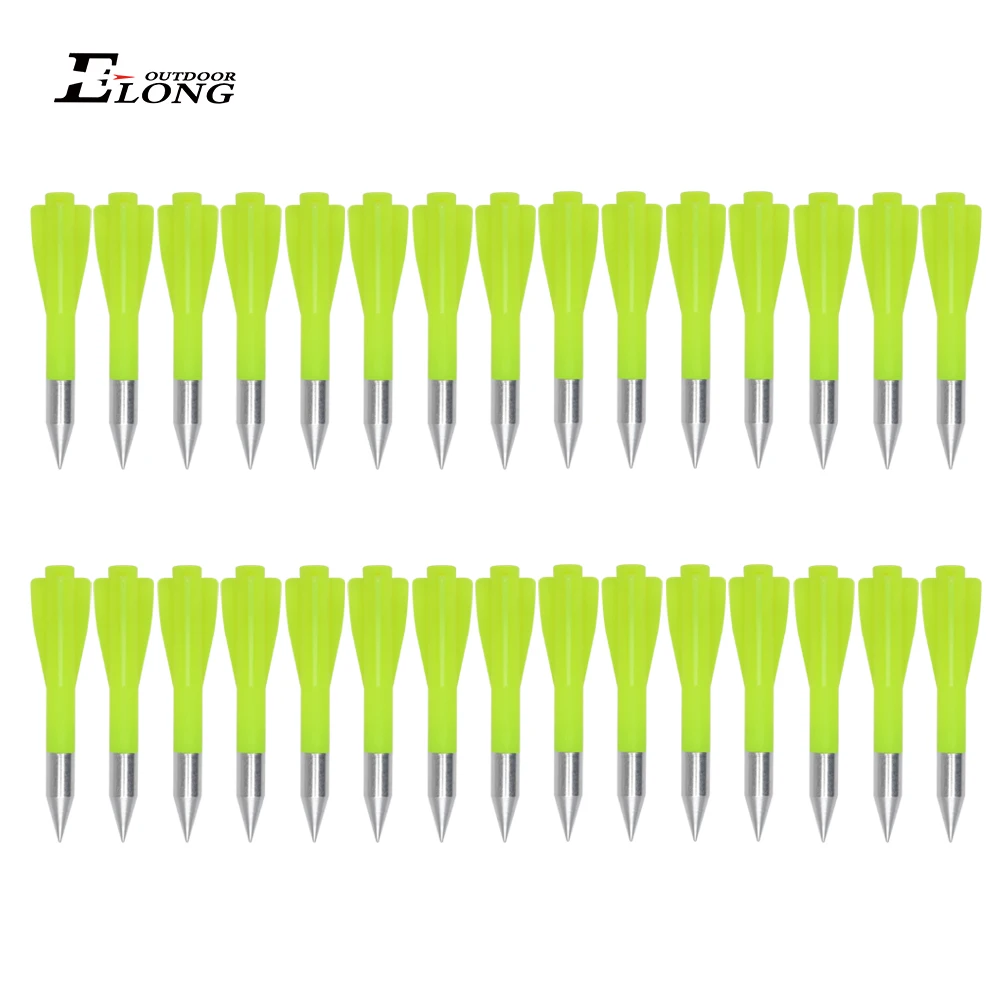 

20Pcs Fluorescent Green Aluminum Tips Bolt Archery Arrow 2.9" Length Broadheads Flecha For 50/80LB Pistol Crossbow Accurate 2021
