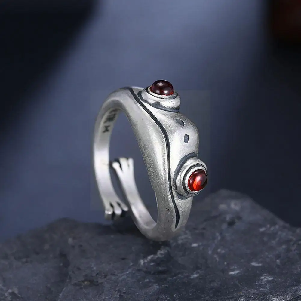 

Cute Frogs Ring Fashion Couple Personality Animal Opening Adjustable Size Day Valentine's Accessories Ring Ring Gift Hand S8g8