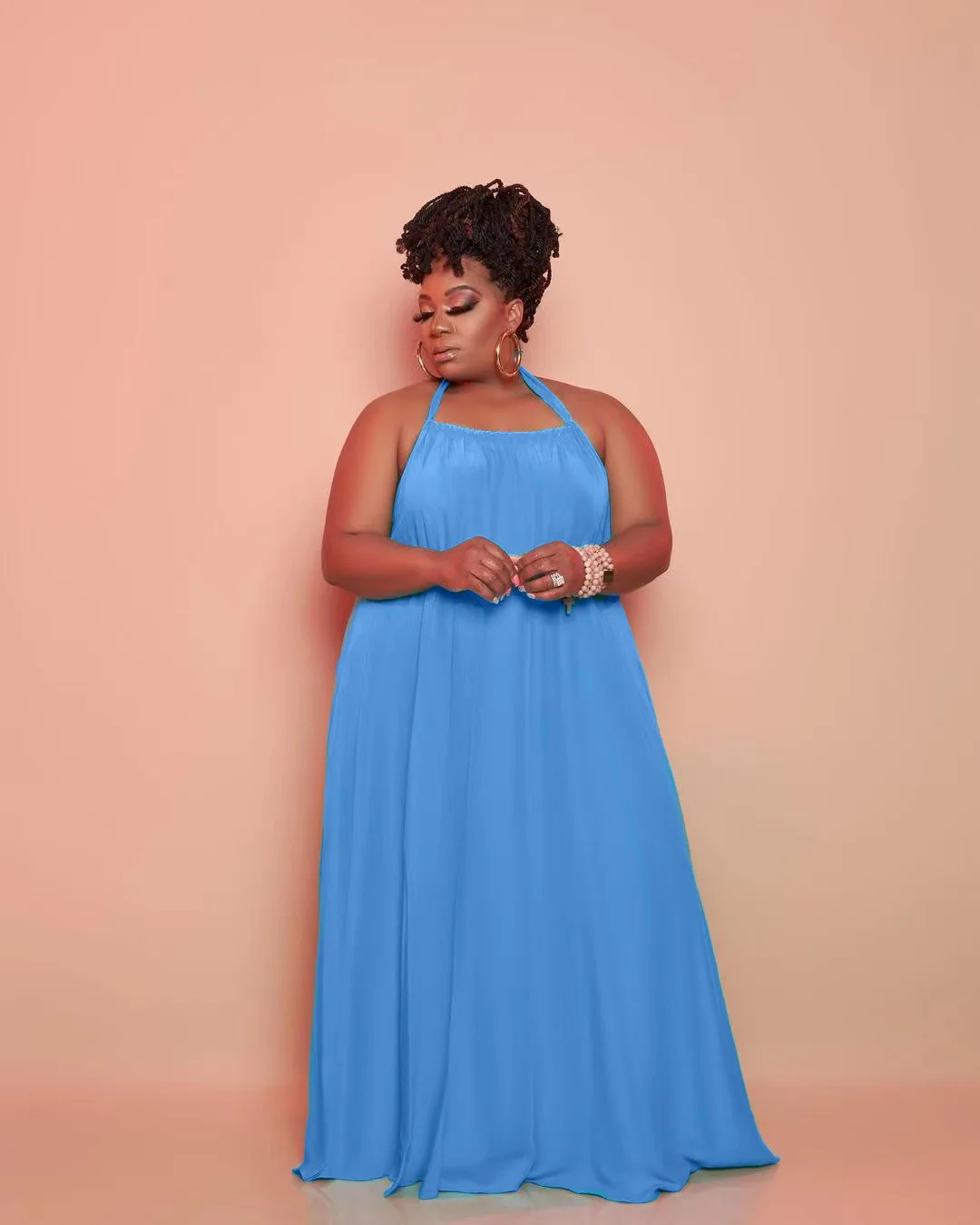 

Платье-макси ChocoMisty с открытой спиной, большие размеры