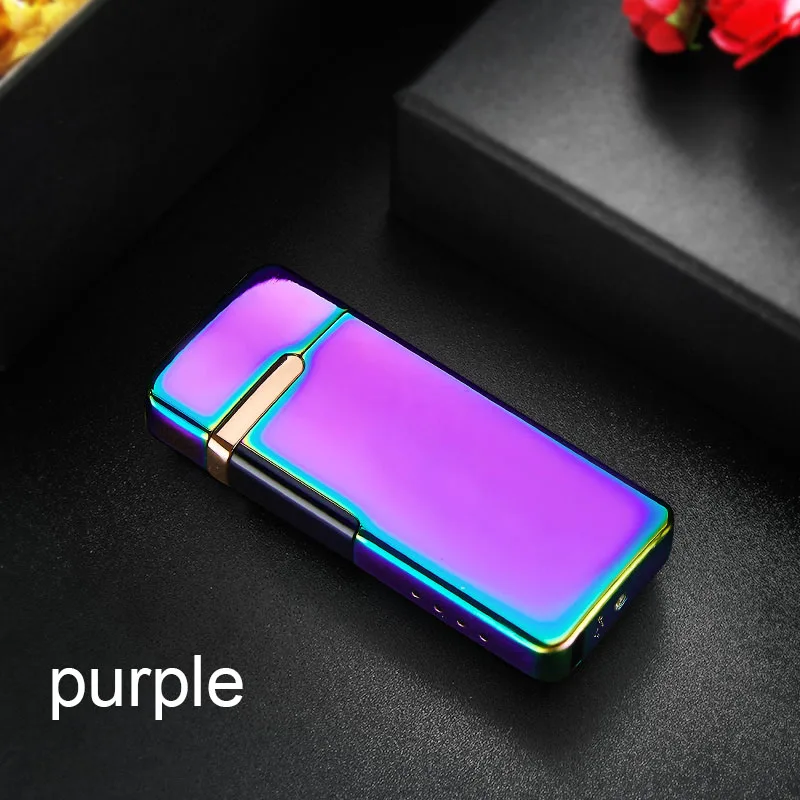 Зажигалка USB Электронная плазменная Зажигалка для курения Электронная зажигалка с выгравированным именем - Цвет: purple 3