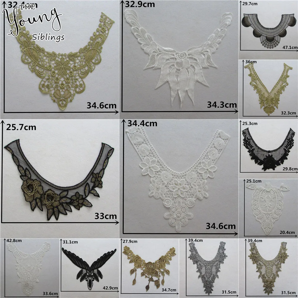 Лидер продаж кружевной воротник с цветочной вышивкой декоративная вышивка в