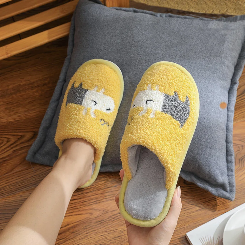

Плюшевые тапочки; Домашняя обувь с животными; Chaussure Femme; Хлопковая теплая обувь; Пушистые шлепанцы для женщин; Обувь для влюбленных пар; Ползу...