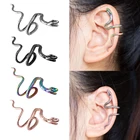 Клипсы-каффы в виде змеи, унисекс, латунные, без пирсинга, ювелирные серьги в подарок, 1 шт.