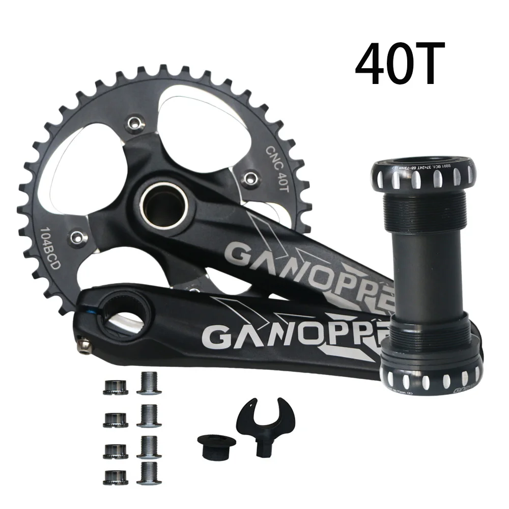 Цельнокроеный MTB интегрированный набор Шатунов 9S 10 11S 175 с 32 T/34 T/36 T 38T 40T 42T круглая Звездочка 104BCD - Цвет: 40T black crank