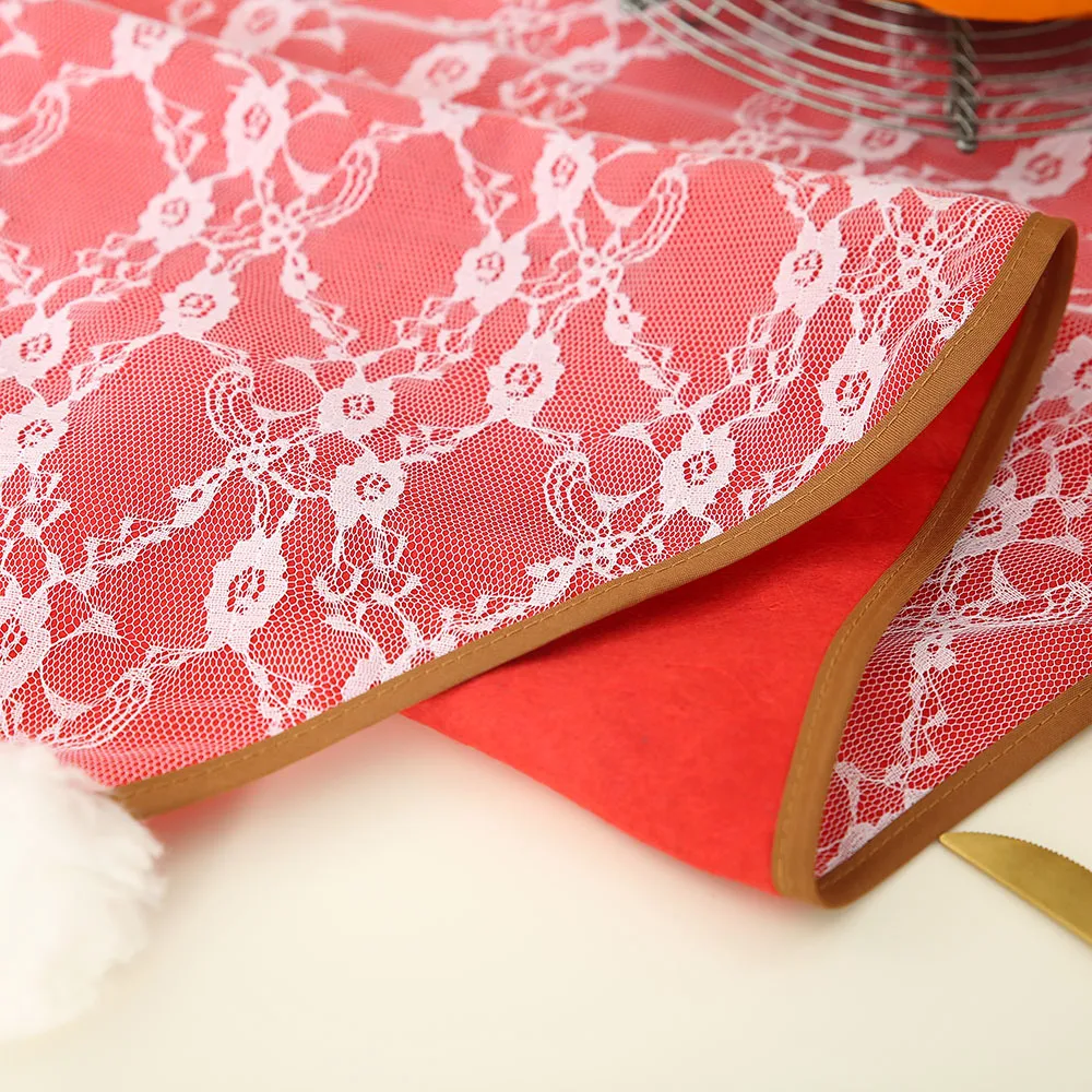 

Christmas Table Runner Lace Christmas Tablecloth Runner Ornament Table Decorations Gift Placemat Home Party New Year Decor