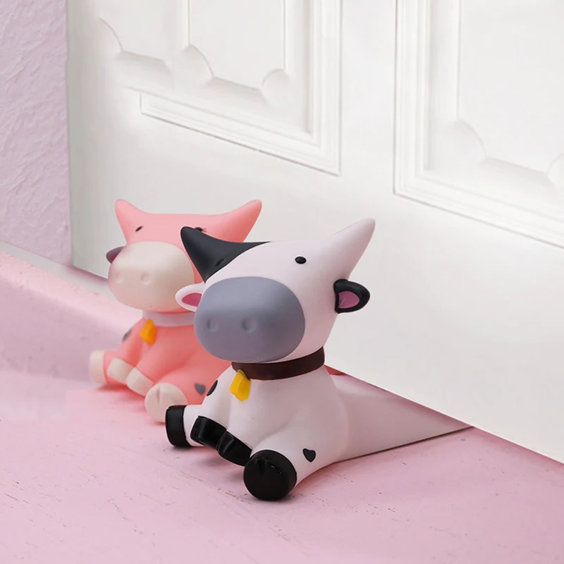 Безопасная креативная мультяшная корова силиконовая дверная пробка клиновидный