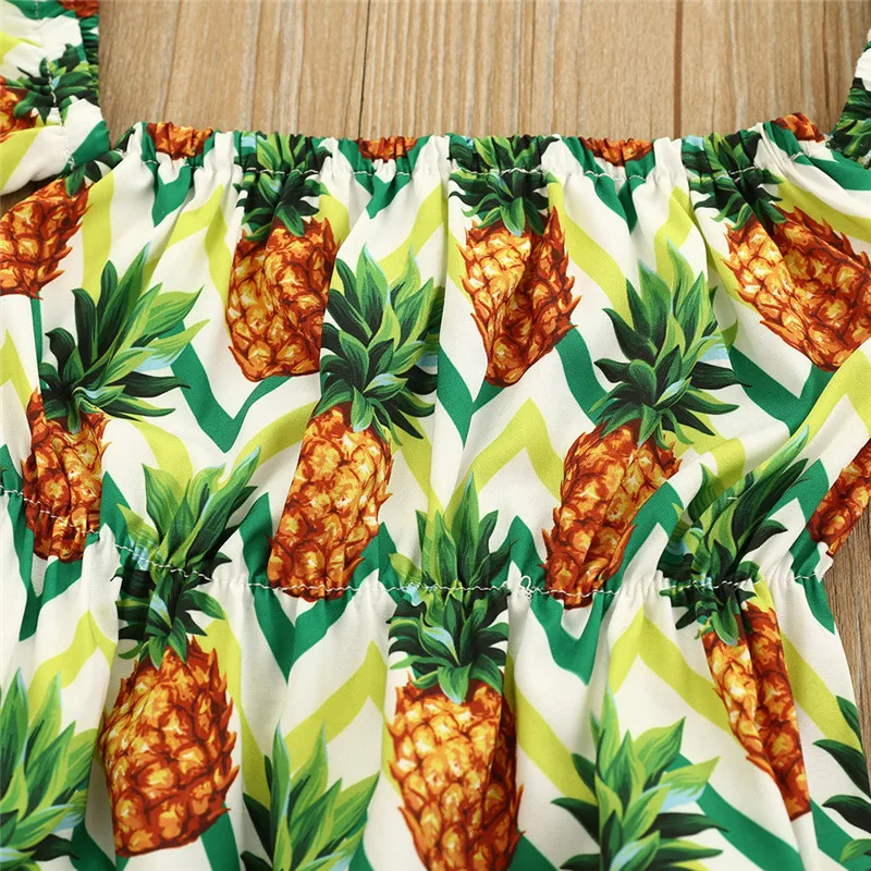 Модная одежда для новорожденных девочек Комбинезон с открытыми плечами и