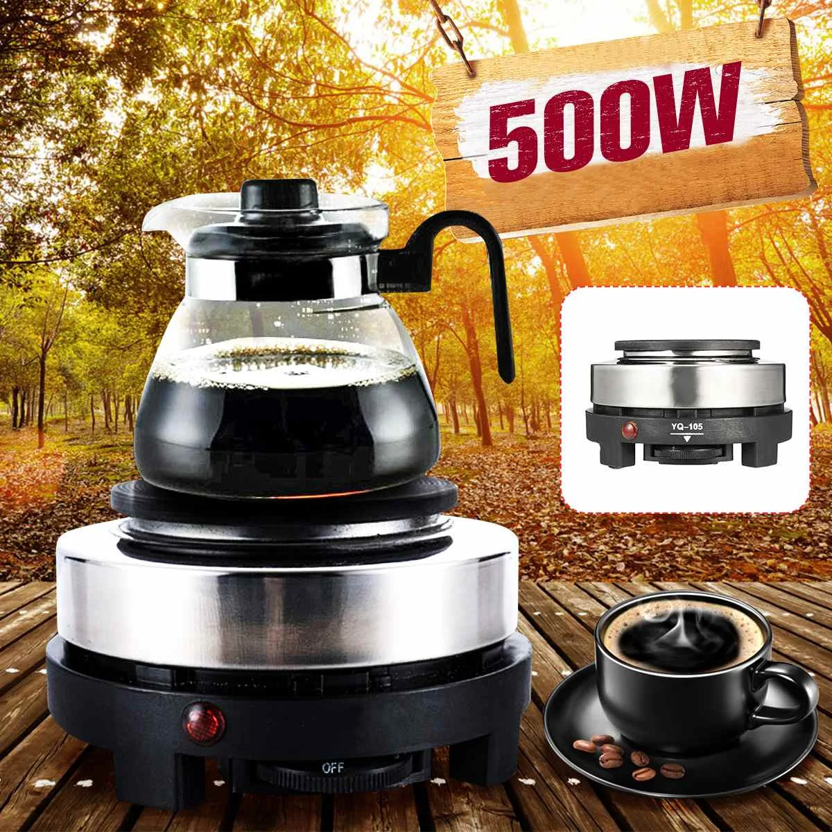 

500W Mini Electric Heater Stove Hot Cooker Plate Milk Water Coffee Heating Furnace Multifunctional Kitchen Appliance 220V