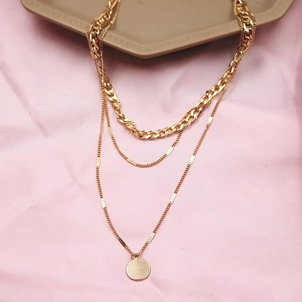 

Vintage necklace on neck Gold chain women jewelry layered clothes fashion accessories Gifts For girls aesthetic Pendants M8H8