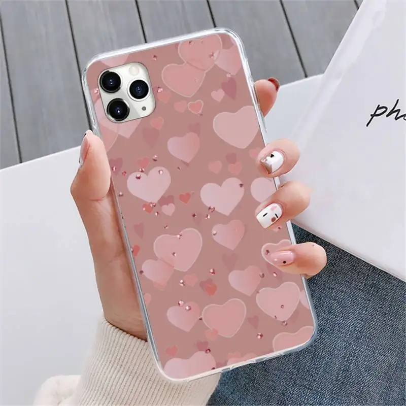

Gold Rose Love heart Phone Case For iphone 12 5 5s 5c se 6 6s 7 8 plus x xs xr 11 pro max mini