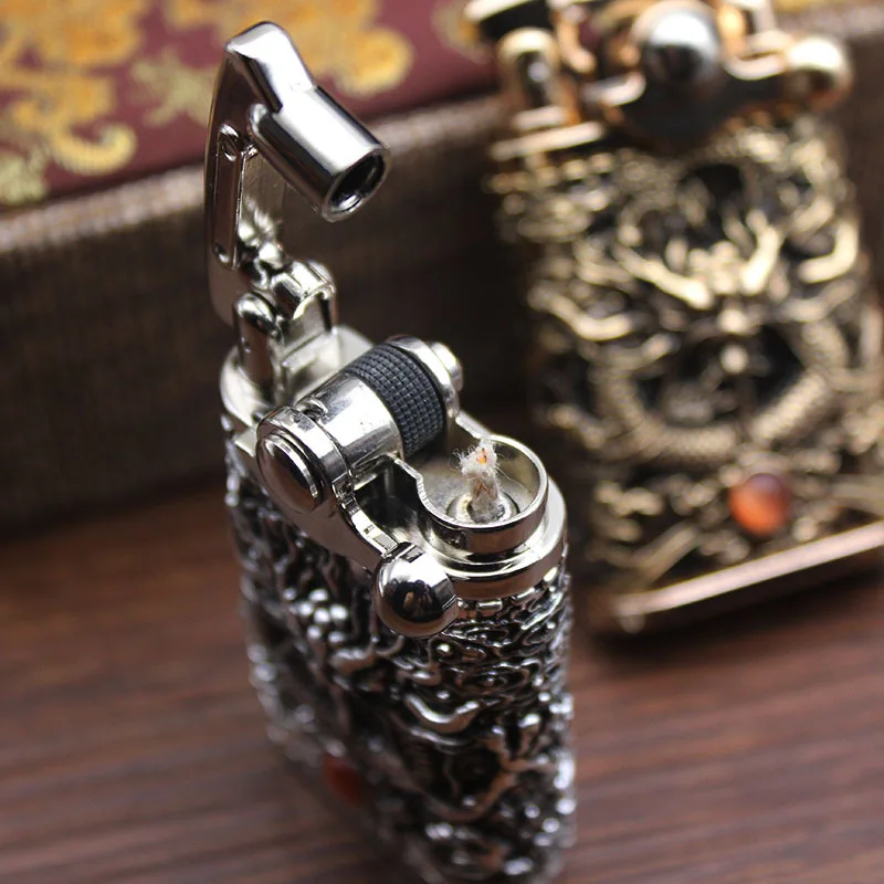 Зажигалка Dragon Relief Flint латунная металлическая зажигалка для мужчин керосиновая