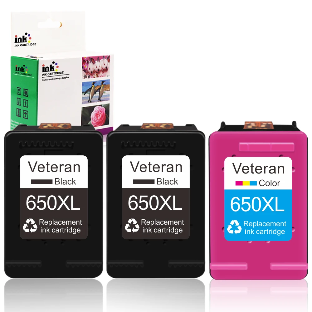 

Veteran 650XL Color Refilled Ink Cartridge Replacement for hp 650 XL hp650 Deskjet 1515 1015 4645 2515 2545 2645 3515 3545 4515