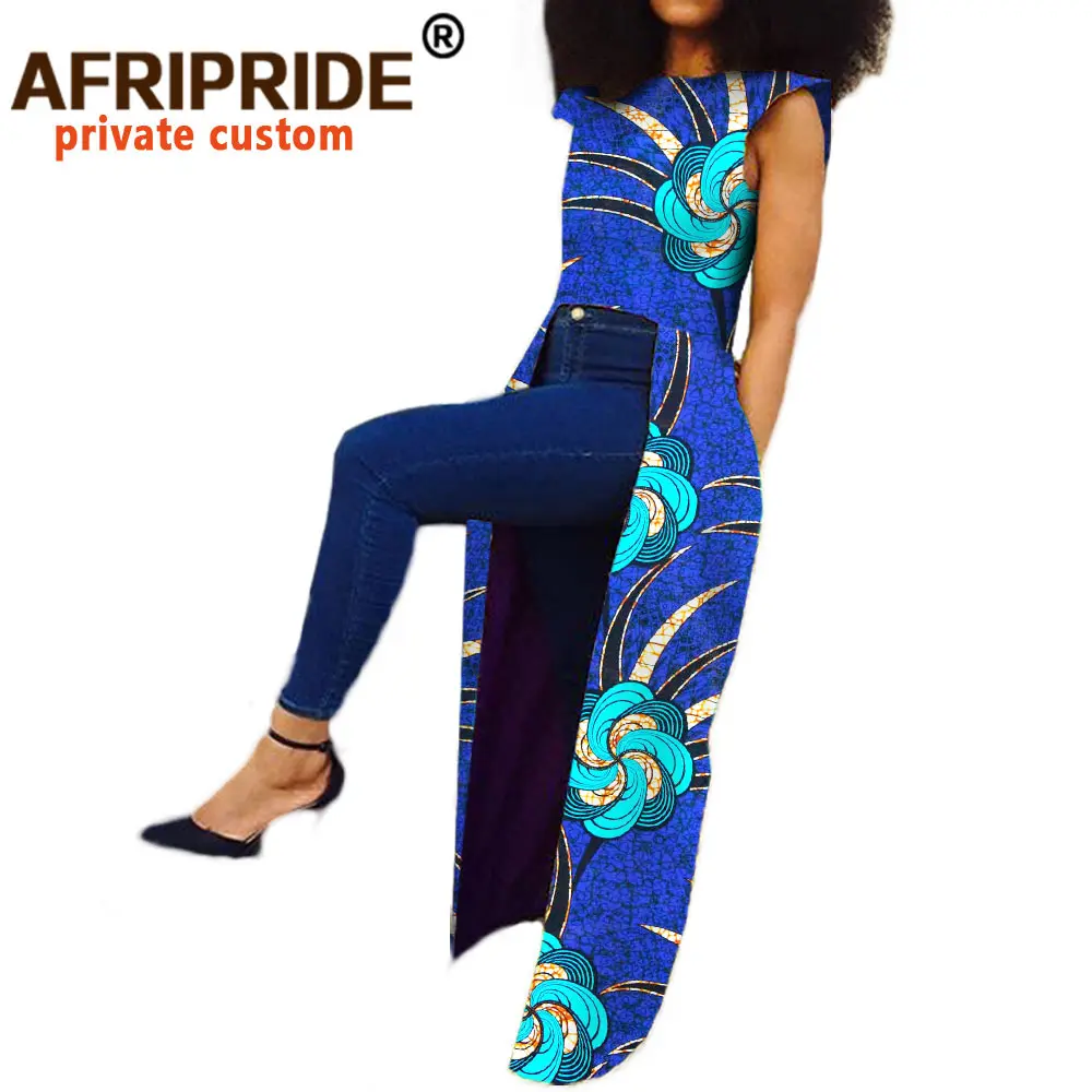 2020 африканская одежда для женщин AFRIPRIDE private custom без рукавов длинное пальто до