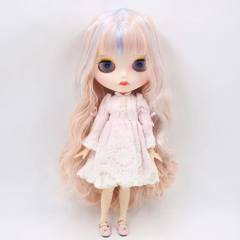 Fortune Days icy 1/6 bjd No.BL2352/6005 Pink mix blue hair carved lips matte face with eyebrow customized | Игрушки и хобби