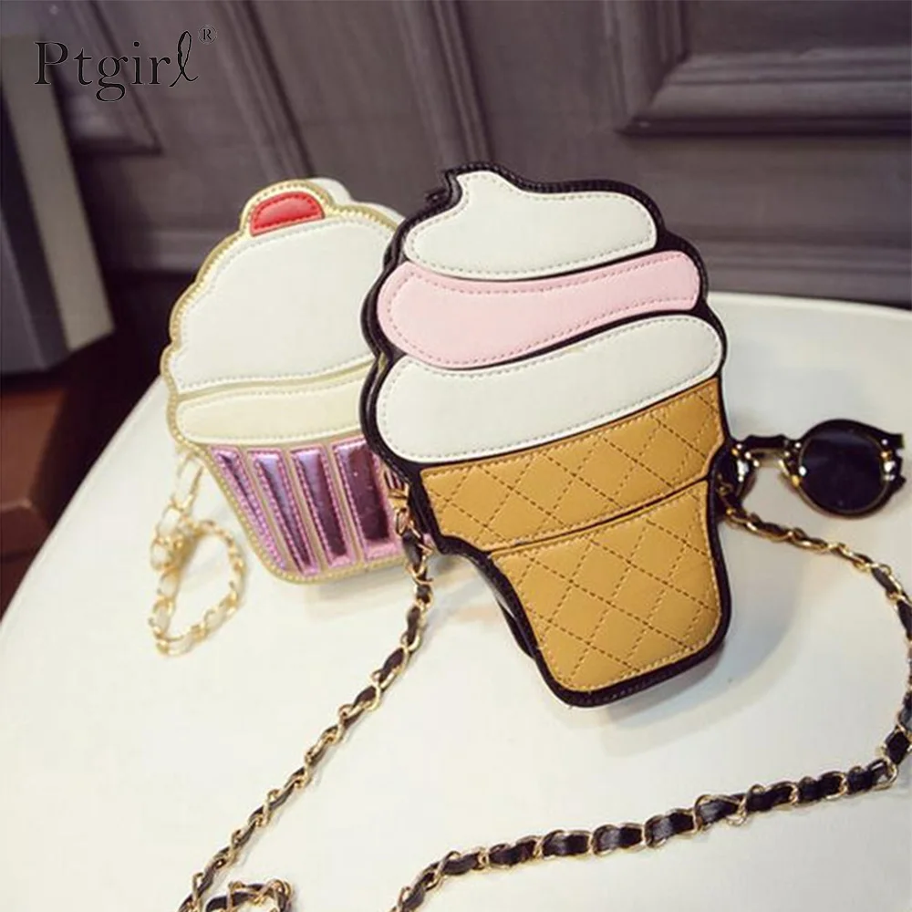 Новые милые Мультяшные женские мини сумки для мороженого и капкейка Ptgirl из