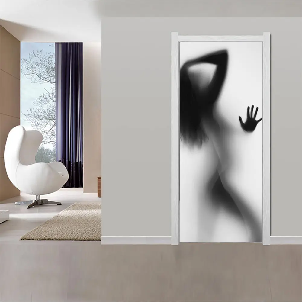 

New 3D Door Sticker Waterproof Self-Adhesive Abstract Sexy Girl Mural Home Decor Canvas Picture Decals DIY Wallpaper PVC Poster
