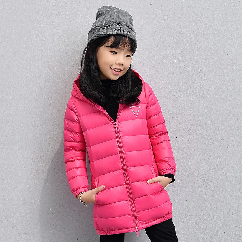 2021 г. Осенние Теплые Длинные модельные куртки для девочек Детская однотонная