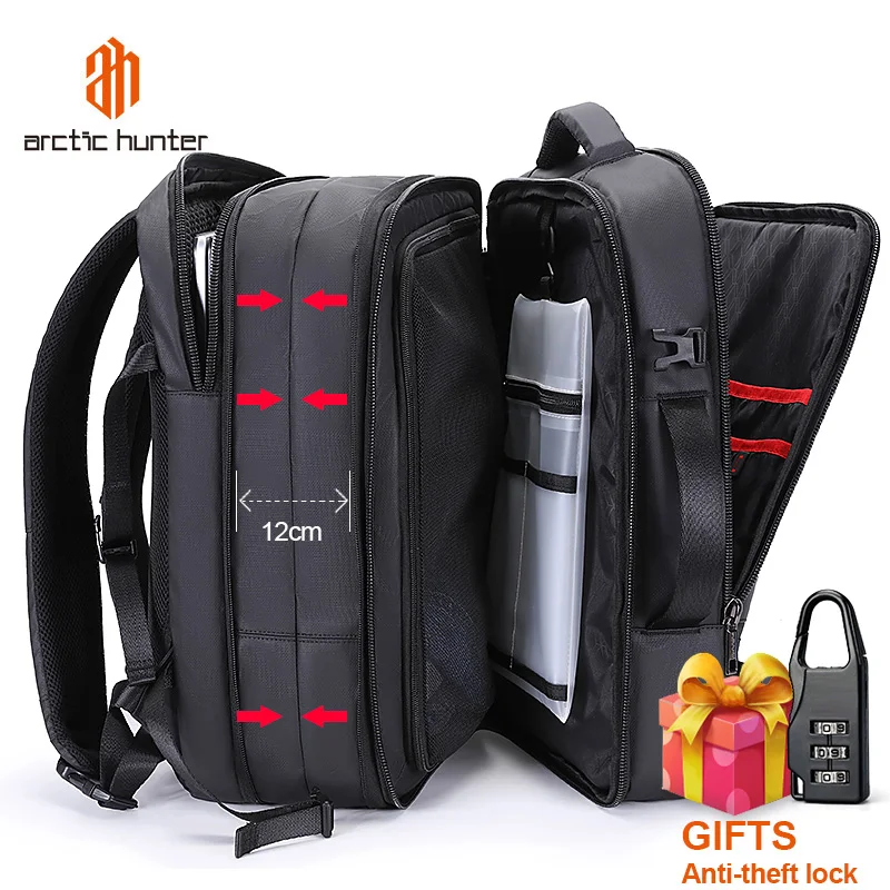 Мужской рюкзак ARCTIC HUNTER 35L, 17 дюймов, с usb зарядкой, мужской, многослойный, вместительный, для путешествий, бизнес, Mochila для мужчин