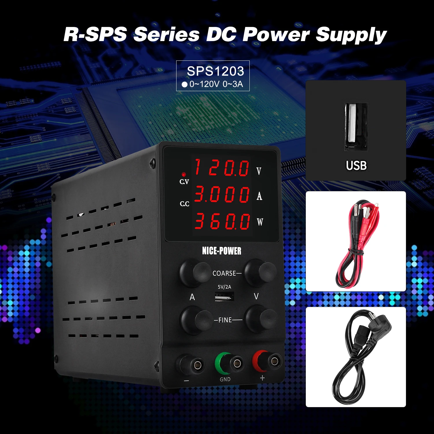 220V 0 120V 3A DC Питание Напряжение стабилизированный источник регулируется питание