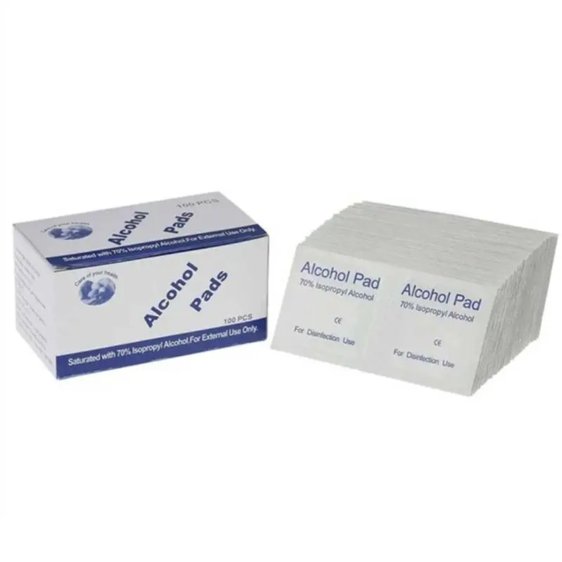 100 шт./кор. портативные спиртовые тампоны салфетки антисептик моющее средство для