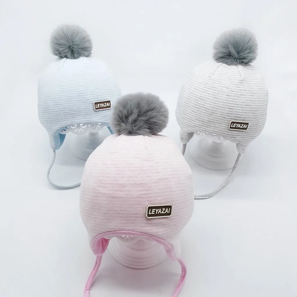 Newborn Girl Boy Baby Infant Winter Warm Letter Earflap Knit Crochet Beanie baby hat Accessories Photography Props шапка | Детская