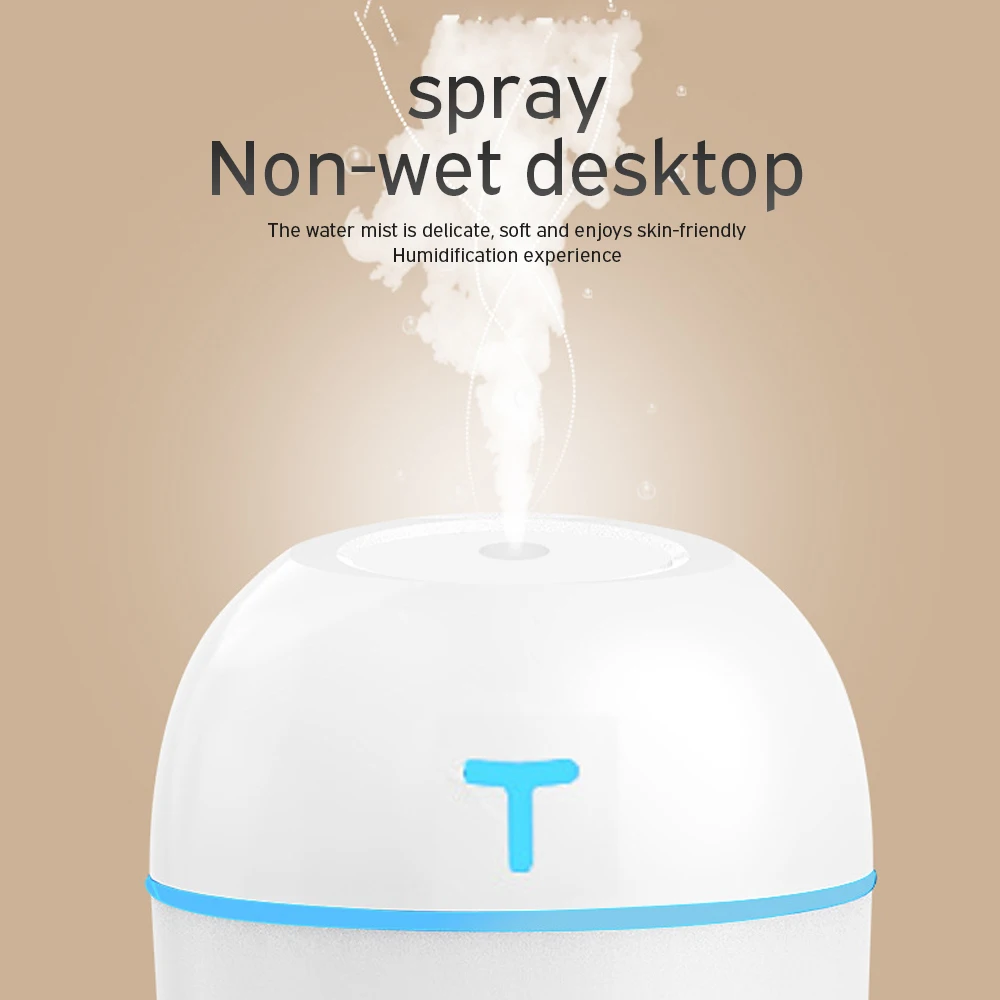 

Lovely T Symbol Air Humidifier Portable LED Night Light Essential Oil Diffuser Cool Mist Maker Air Purifier For Home Car