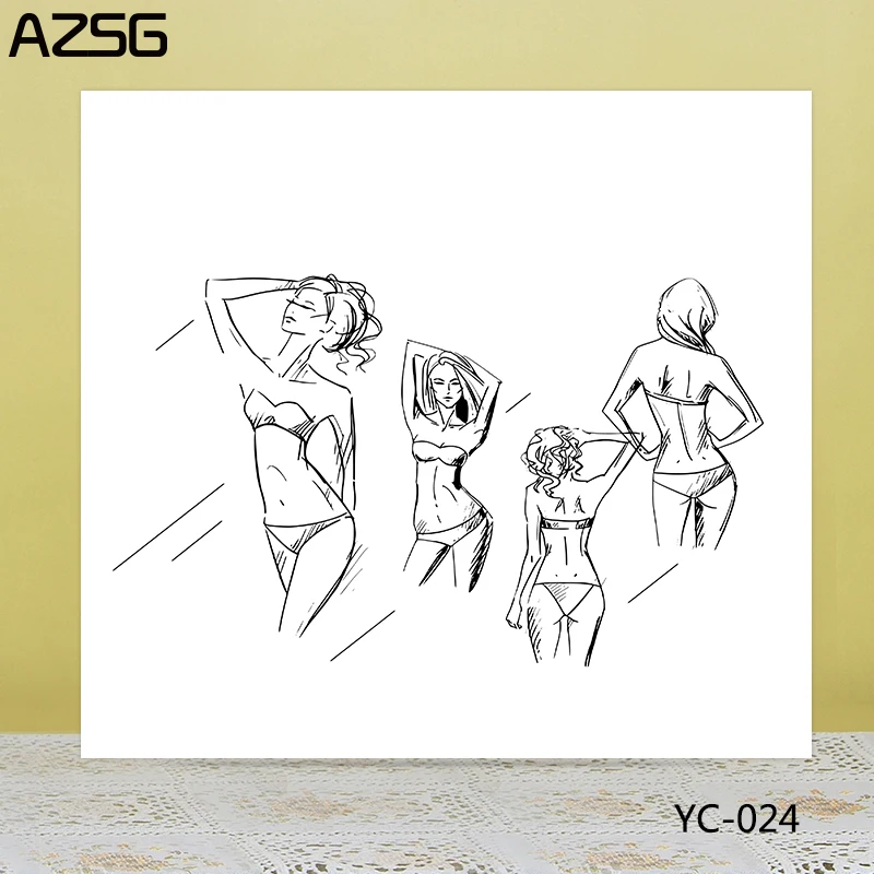 Модель нижнего белья AZSG прозрачные штампы/уплотнения для скрапбукинга своими