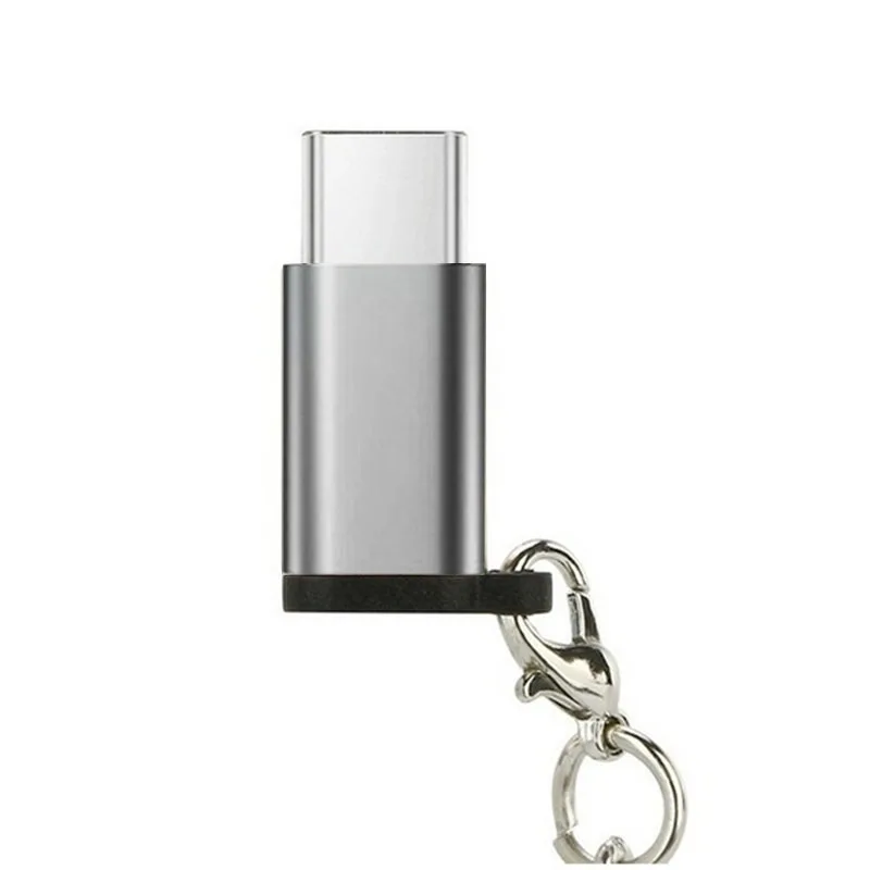 1 шт. USB-C к Micro USB адаптер анти-потеря брелок usb тип-c к Micro USB конвертер разъем для IPhone для samsung для huawei