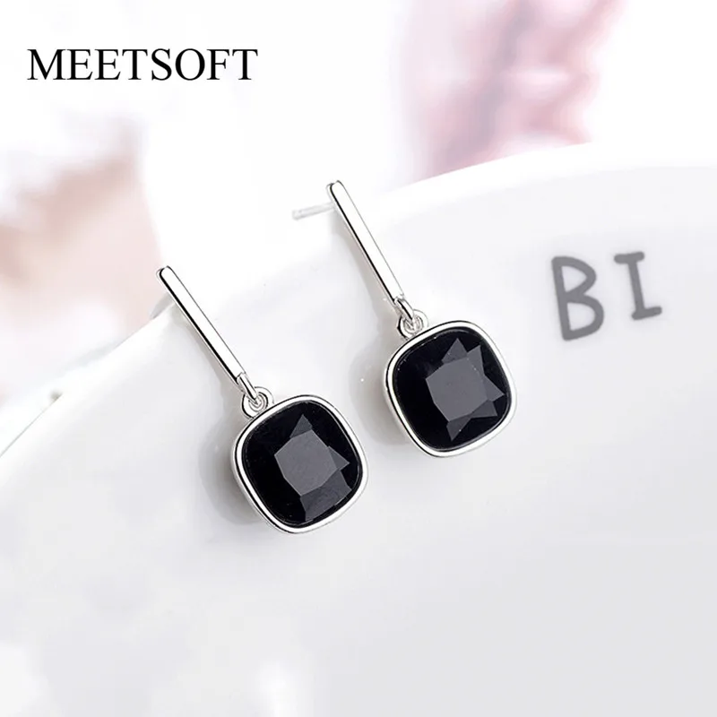 Женские серьги-подвески MEETSOFT из стерлингового серебра 925 пробы с антиаллергенным