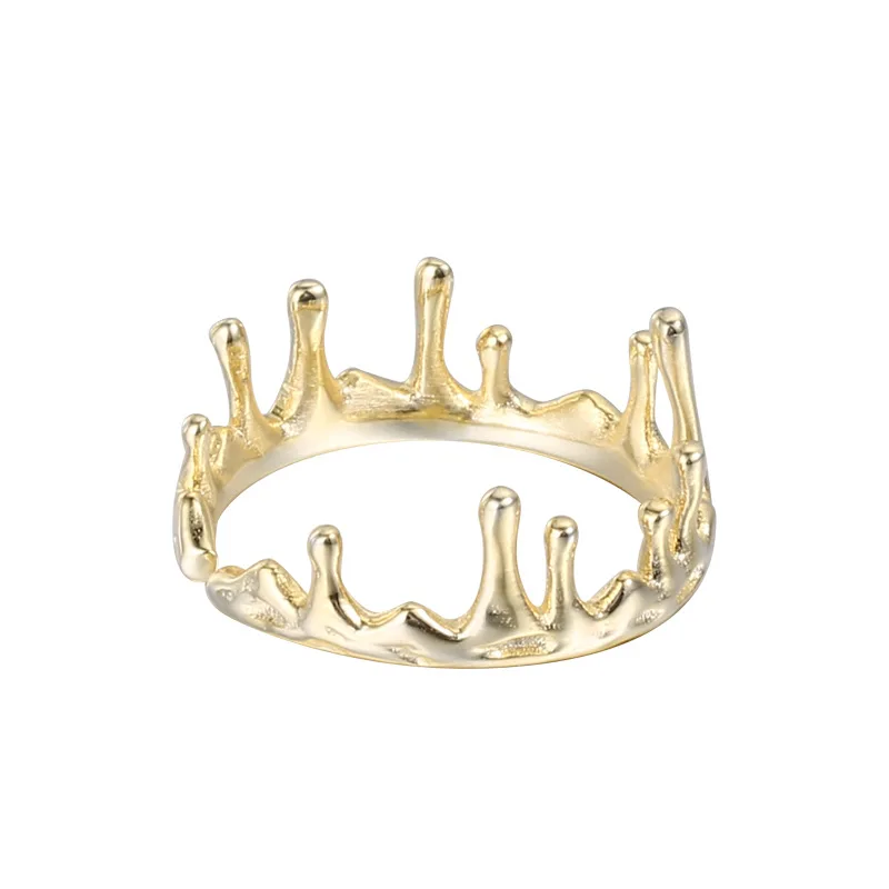 

Irregular Design 925 Sterling Silver Ring For Women Gold Vintage Adjustable Anillos Plata Para Mujer Couple Accessories Jewelry