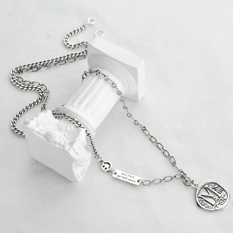 

Leouerry ожерелья из стерлингового серебра 925 пробы для женщин 55 см винтажные геометрические круглые ожерелья с подвеской-монеткой серебро 925 п...