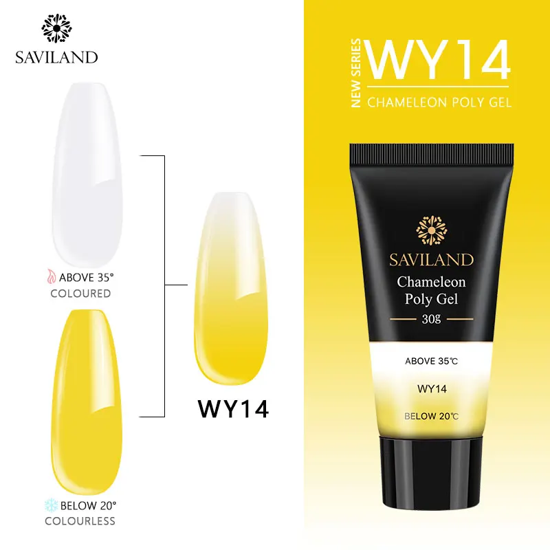 30ml WY14 Saviland 30 мл Гель-лак акриловый полигель изменение температуры многоцветный Алмазный полигель для ногтей быстрое строительство УФ-набор для ногтей - Цвет: 30ml WY14