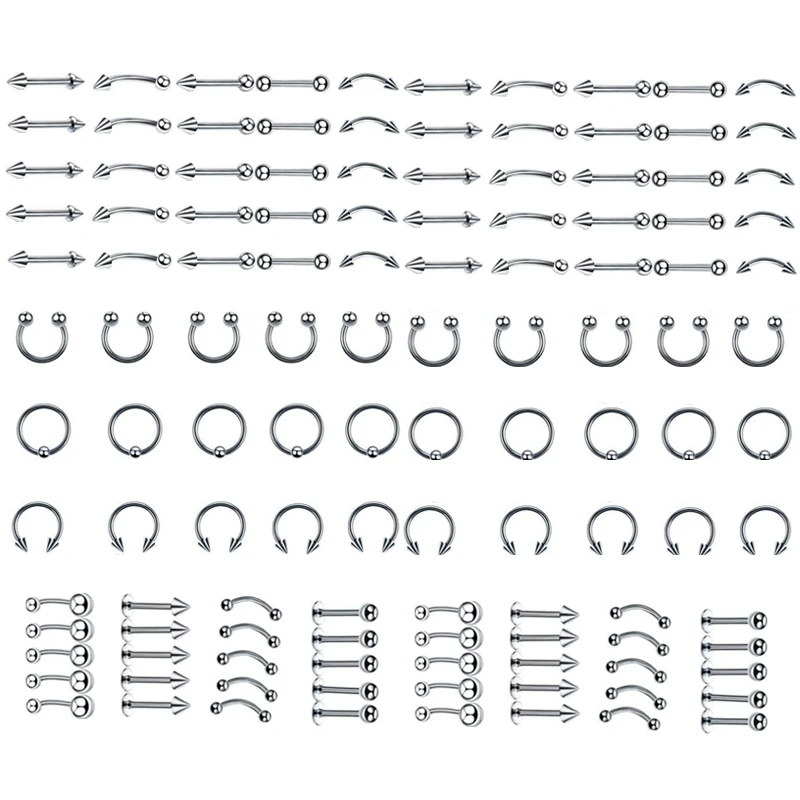 Ювелирное изделие для тела Пирсинг лот Нержавеющая сталь носа в форме подковы