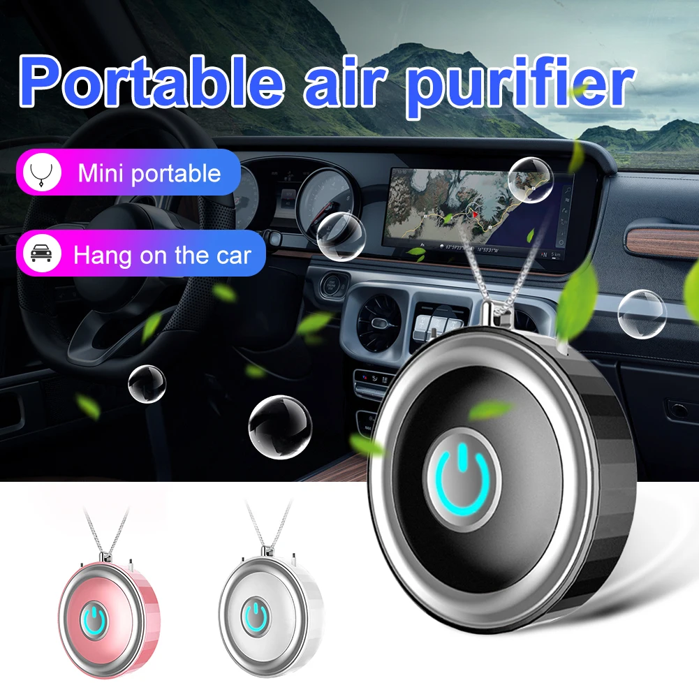 

USB Portable Wearable Air Purifier Personal Mini Air Necklace Negative Ion Air Freshener- No Radiation Low Noise for Adults Kids