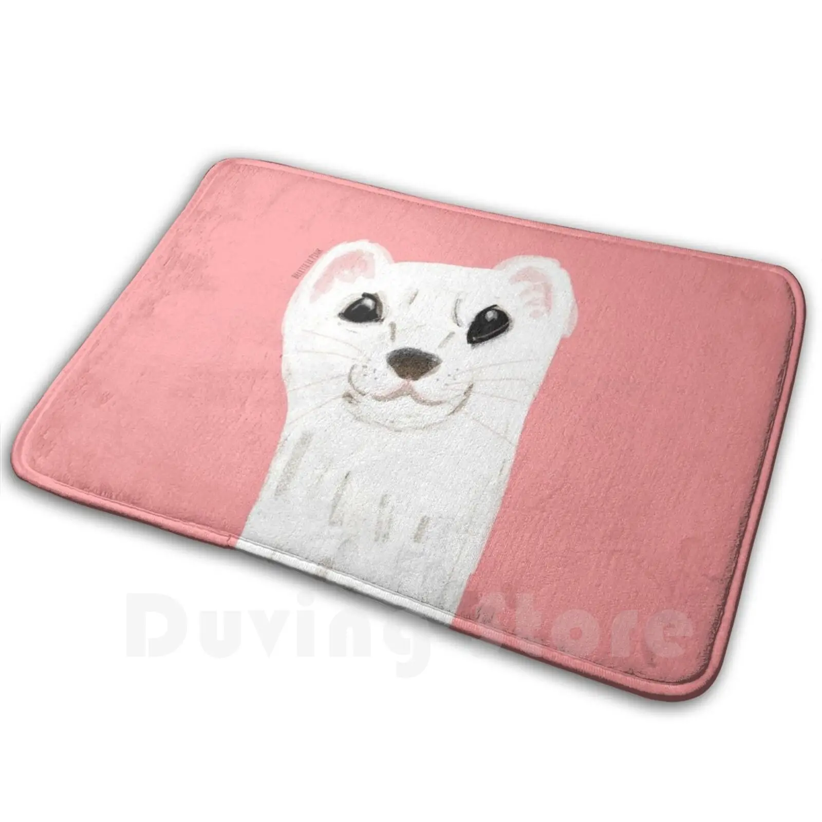 Озорная стойка (Mustela Erminea) Детали коврик Мягкий Нескользящий розовый Belettelepink Stoat