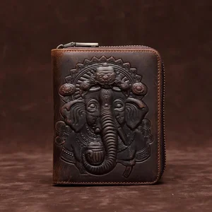 mens leather elephant card bag free global shipping